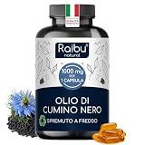 Olio di Cumino nero 1000 mg (Nigella Sativa Originale) - 1 Sola Softgel al Giorno, Fornitura per 6 Mesi - Spremuto a Freddo - 180 Capsule Black Seed Oil, Senza Magnesio Stearato né OGM