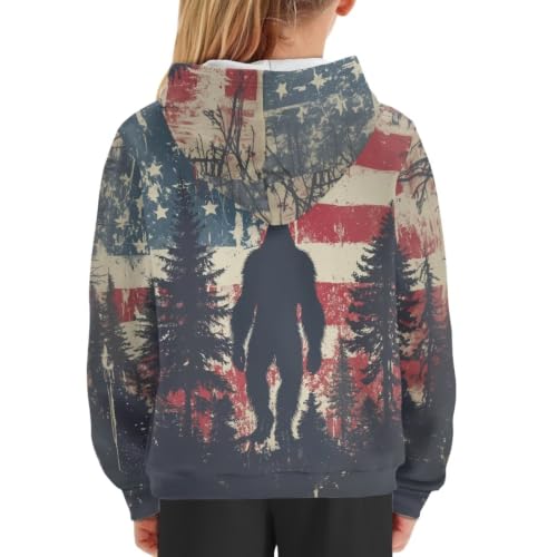 Image of WELLFLYHOM Boys Hooded Sweatshirts Hoodie Pullover Cool Graphic Crewneck Blouses Size 6-16