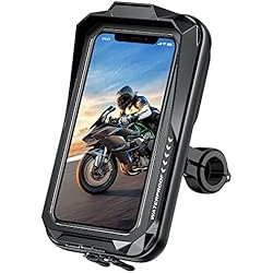 Porta Celular Para Moto Impermeable KTUEOV Soporte Movil Moto, 360° Rotación Porta Movil Moto Impermeable Anti Choques Bolsa Manillar con Pantalla Táctil, Universal Soporte Telefono Moto Bicicleta para 4,0''-7,0´´ Móvil