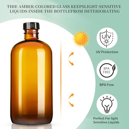 GIVAMEIHF 8oz Amber Glass Spray Bottles,6 Pack Glass Spray Bottles Refillable Empty Bottle with Adjustable Nozzle,Spray Bottle for Essential Oils,Cleaning Solutions,Pets,Hair Mister,Gardening by GIVAMEIHF - Image 5