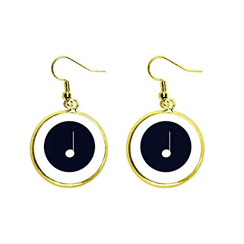Pendientes de notas de la música negra para regalo de mujeres artistas