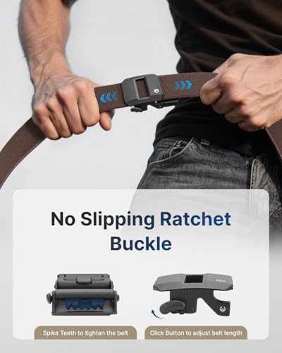 Image of FAIRWIN Ratchet Belt Men - Tactical Stretch Nylon Web Work Belts, Gift for Casual Jeans, Pants, Golf, and Everyday Use