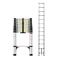 SEEKNEW 16.5 FT Telescoping Ladder,Aluminum Extension Ladder,330 lbs Max Capacity with Stabilizers& Non-slip Feet,Multi-purpose Portable Compact Collapsible Ladder for RV,Home Silver CE ANSI Certified