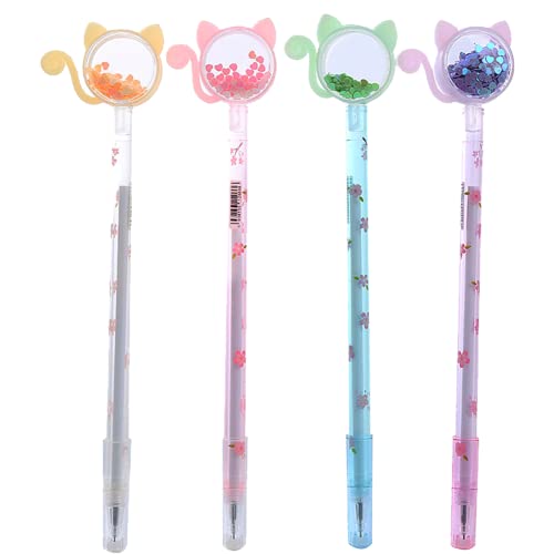 Ericetion Papeterie Kawaii Gel Stylo De Bureau De Bureau Roman Créatif De Paillettes De Chat Cover