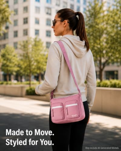 Image of Reebok Crossbody Bags for Women - Lightweight Nylon Small Cross Body Bag Purse with Adjustable Strap for Casual Travel