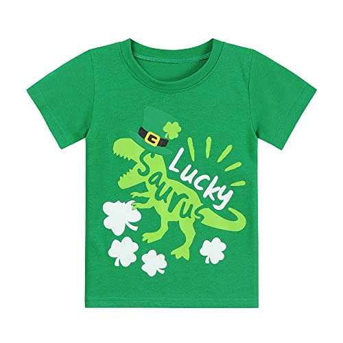 Kids St Patricks Day Shirt Green Shamrock Lucky Tees Summer Short Sleeve T-Shirt Saint Patrick's Day Top 2-7 Years