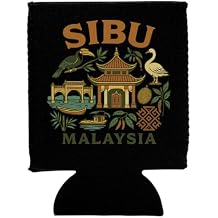Sibu Malaysia Keepsake Souvenir Neoprene Can Hugger Black