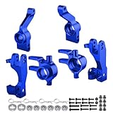Hobbypark Aluminum Steering Blocks Caster Blocks C-Hubs Stub Axle Carriers Left & Right with Ball Bearings Replace 6837 6832 1952 for Traxxas 1/10 Slash 4x4 Hop Parts (Navy Blue)