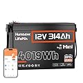 12V 314Ah (300Ah) LiFePO4 Lithium Battery Bluetooth MINI, Built-in 200A BMS, Max. 4190Wh Energy, EV A+ Cells 15000 Deep Cycles Batterys for RV, Marine, Solar