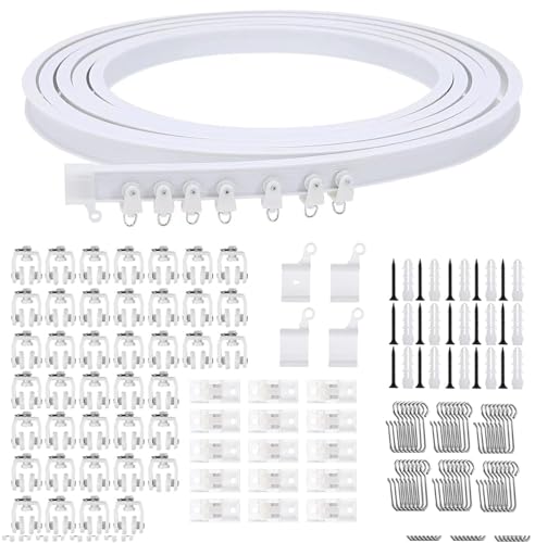 Catálogo para Comprar On-line Barras y rieles . 42 Riel de Cortina de Techo 5M, Juego de Rieles de Cortina con Rodillos Deslizante Barra de Ventana Flexible Pista para Cortina Recta, Divisor De Habitación Montaje Curvo para Baño...