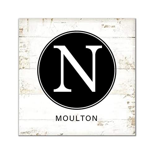 Plaque murale vintage en bois avec initiale N pour cadeau de crémaillère