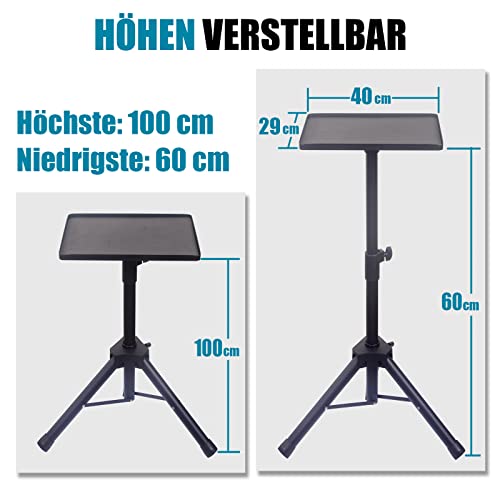 GLEAM Beamer Ständer Multifunktionaler Beamer Stativ Universal Kamera Bodenständer für Laptop Ständer Tragbarer Verstellbare Höhe von 61 cm bis 101 cm mit Platte