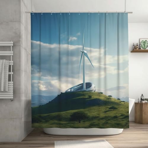 Rideau de douche imperméable et résistant anti-moisissure 183cm - 2