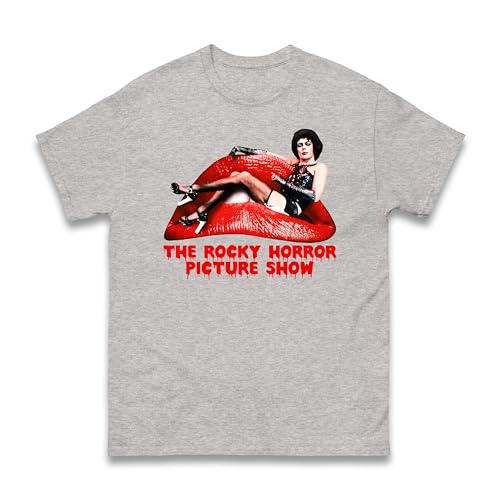 Image of The Rocky Horror Picture Show T-Shirt - Funny Halloween Costume Scary Horror Lips Party Fancy Dress for Men Women Kids Adults Unisex Tee Top (Heather Grey, 4XL)
