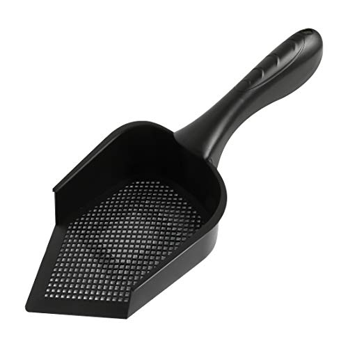 OMYAOIT Suministros de Limpieza para Mascotas, Soporte de Montaje en Pared para Pala de Arena para Gatos Puntiaguda, Pala de Plástico Duradera para Caca de Gato con Mango Largo Cover