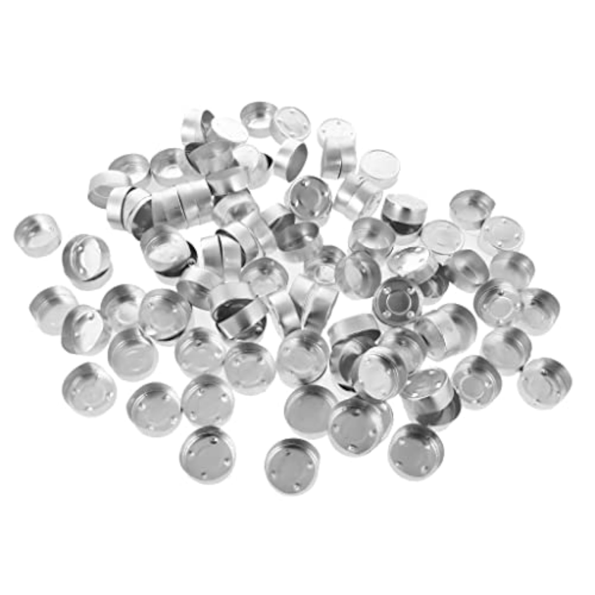 100 Pieces Aluminium Tea Light Empty Case Containers for Tealight Candles Making