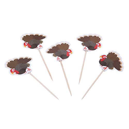 Thanksgiving Food Picks Cupcake Toppers Decorations - Appetizers Toothpicks Sticks Turkey Day Fall Dinner Party Supplies 144Ct #TOP4
