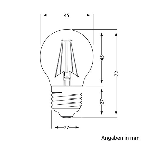 ledscom.de 6 Pieces E27 LED Bulb, G45, Warm White (2700 K), 4 W, 477lm, Frosted - Image 4