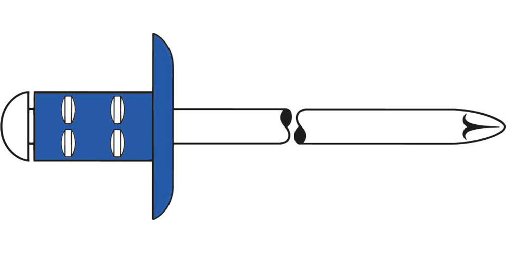 50 Remaches Fiero De 1/4" X 1/2" De Aluminio, Ala 1/2