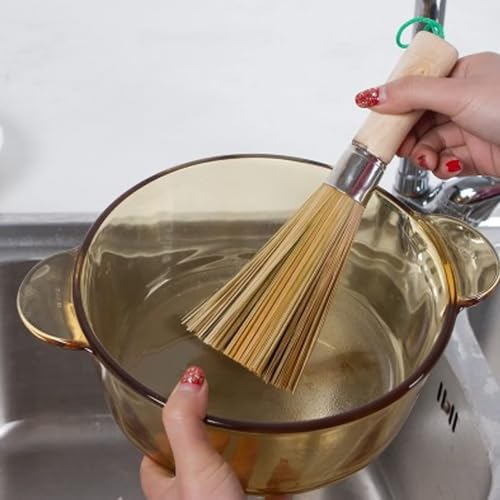 Image of Bamboo Wash Pot Brush Long Handle Dish Washing Bamboo Strong Decontamination Ability pots, Dishes, and Pans