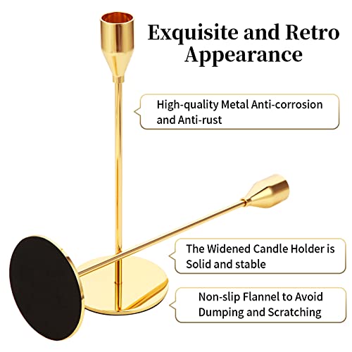 Oatnauxil FYZTA101 Metal Gold Taper Candle Holder For Wedding, Dinning, Party, Fits 3/4 Inch Thick Candle&Led Candles thumb #2