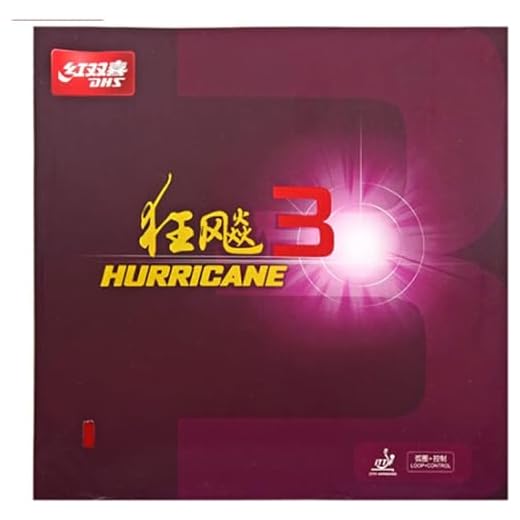 BestParts DHS Hurricane 3 Table Tennis Rubber Sheet Ping Pong Rubber 2.2mm, Red