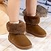 Boys Girls Ankle Boots Waterproof Warm Snow Boots with Fleece Collar Cozy Faux Fur Lining Non-Slip Winter Boots for Toddler Big Kids Fashion Outdoor Cold Weather Walking Shoes for All Day Play Brown