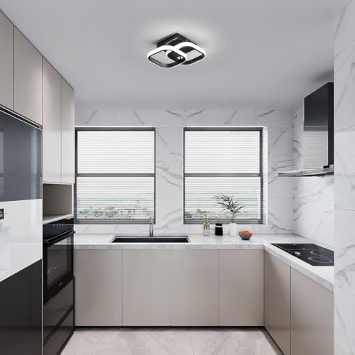 Image of Modern Dimmable LED Ceiling Light | Flush Mount Black Fixture with 3 Color Modes | Adjustable Brightness for Bedroom, Living Room & Dining Room (Ceiling Light (803))