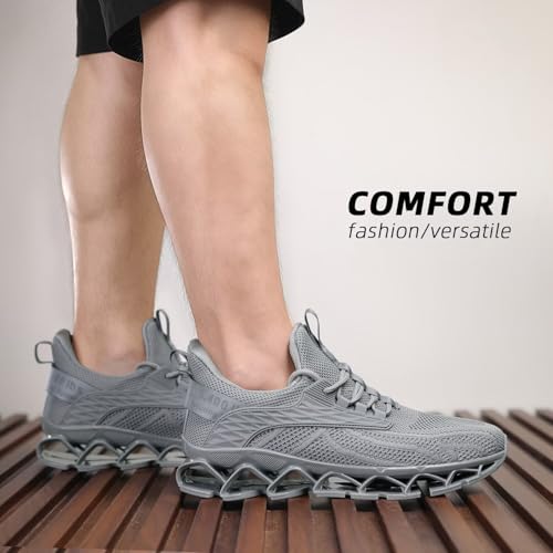 Image of Men's Fashion Sneakers Slip on Walking Running Shoes Blade Tennis Casual Comfort Non Slip Work Sport Athletic Trainer