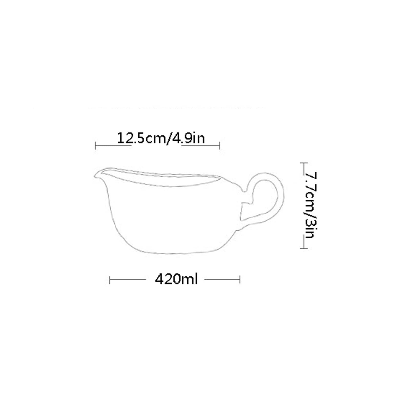 Barca per salsa di sugo facile da versare Grande 14.2 oz barca sugo e vassoio Maniglia ergonomica con grande beccuccio a labbro a gocciolamento for sacchi di riscaldamento di sugo salsa for insalata c