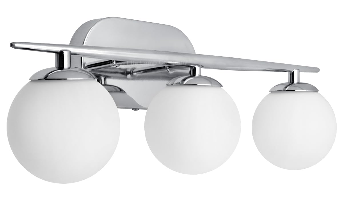 Modern Chrome 3 Light Wall Light Sconce Frosted Glass Globe Wall Lamp Indoors H3080 with LED Bulb Warm White G9