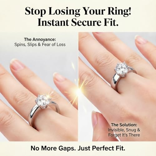 Image of Haiou 114Pcs Silicone Ring Size Adjuster for Loose Rings - Clear Invisible 3-in-1 Ring Guard for Women, Anti-Slip for Smart Rings & Wedding Bands