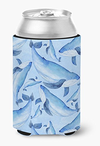 Caroline's Treasures BB7575CC Watercolor Nautical Whales Can or Bottle Hugger, Can Hugger, multicolor