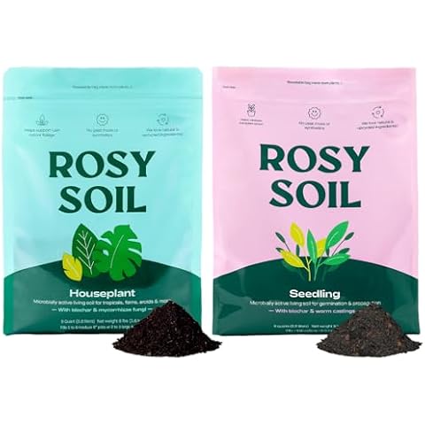 Seedling Seed Starter Soil Mix (8 qts) + Indoor Potting Soil (8 qts) - Peat Free - Potting Seed Starting Mix - Potting Soil Mix for Indoor Plants Cover