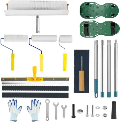 Kit completo de herramientas para cemento autonivelante, kit profesional para pisos epóxicos con rodillo espigado y accesorios miniatura 1