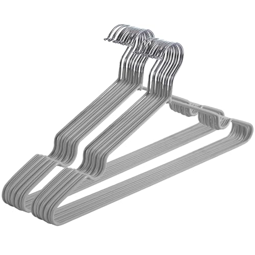 HOSUR ハンガー 滑らない 20本組 かたくずれ防止 スリム 軽量 すべらないハンガー PVC特殊ラバー加工 おしゃれ 滑らない 滑り落ちない 乾湿両用 HOSURのサムネイル