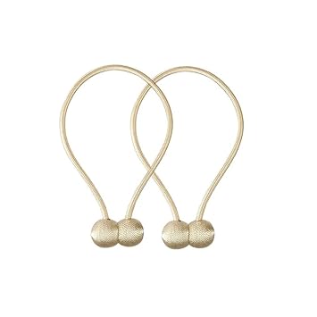 Sulfar Hexagonal Magnetic Braided Rope Drapery Window Curtains Loop Binding Ties Buckle (Pack of 2)