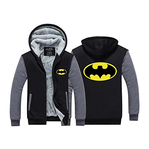 Jaquetas de lã masculinas com zíper completo para BATMAN pulôver com capuz quente moletom de inverno