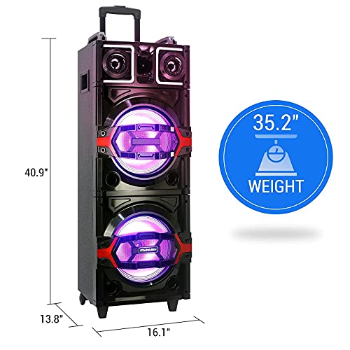 Karaoke Machine Pa System Portable Karaoke Speaker For Adults And Kids With Dual 10" Woofer, 2 Wireless Mics/Dj Lights/Lcd Screen/Recording/Mp3/Usb/Sd/Tf Bluetooth #TOP6