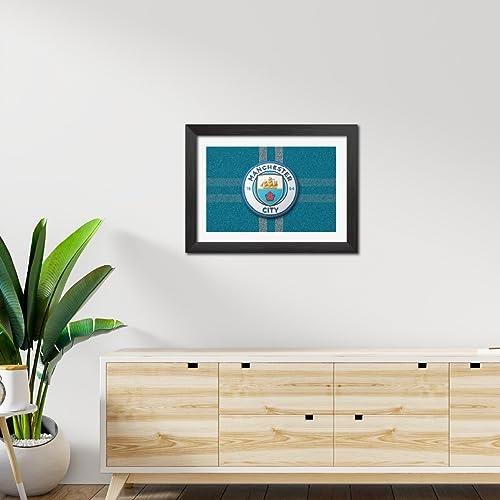 Image of TenorArts City Football Club Poster 3D Leather Textured Logo Laminated Photo Frame Painting with Matt Finish Black Textures(12 inches x 9inches)