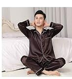 Conjunto de pijamas para hombres: Hecho de materiales de alta calidad, el conjunto de pijama de alta calidad tiene una sensación suave y suave y características amigables con la piel, que le mantendrá fresco y cómodo toda la noche, y le mantendrá fresco y decente cuando descansa en casa o pasar el rato.