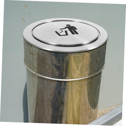 HYTROVE Edelstahl MüLl Klappen Deckel Abfall-rutschen Deckel Eingebaute Arbeitsplatten Mülleimer Mülldeckel Gleichgewicht Klappe Edelstahl Swing Mülleimer Docke Silber