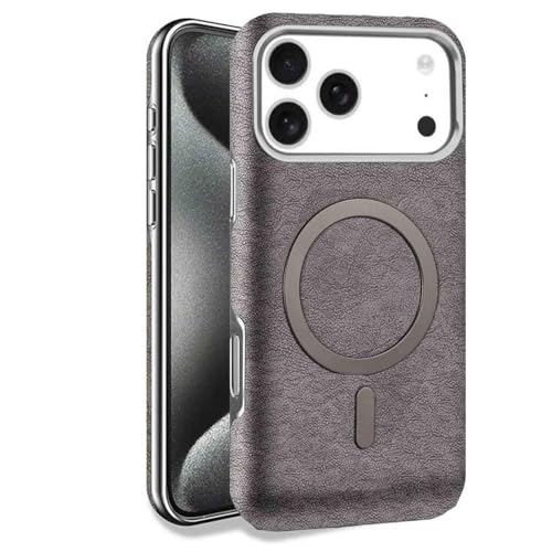 For IPhone 17 / 17 Air / 17 Pro / 17 Pro Max�p �}�O�l�b�g���������U�[�P�[�X ? ���b�L�{�^���E���C�����X�[�d�Ή��X�����J�o�[,17,Grey
