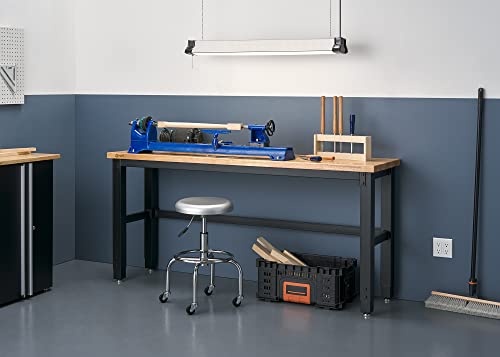 Trinity Heavy Duty Wood Top Work Bench Adjustable Height Utility Table With Powder Coated Steel Frame For Commercial, Industrial, And Home Improvement, 2000 Pound Capacity, 34-40” H, 72” W X 19” D #TOP1