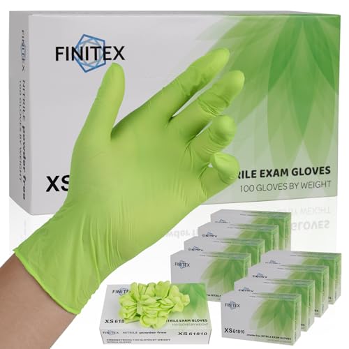 Image of Nitrile Disposable Green 3.5mil Powder-Free Latex-Free Medical Food Gloves | Powder-free, Latex-free,Food-grade,Industrial-grade,Green,Comfortable fit,Examination,Food Use,House Home Cleaning