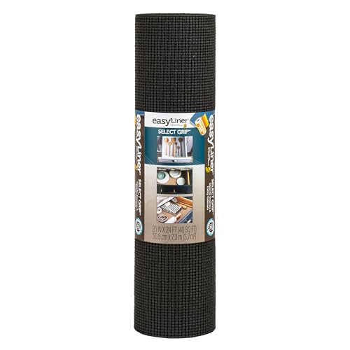 Duck Brand Select Grip Easy Liner Shelf and Drawer Liner, Non-Adhesive, 20-Inch x 24-Feet, Black