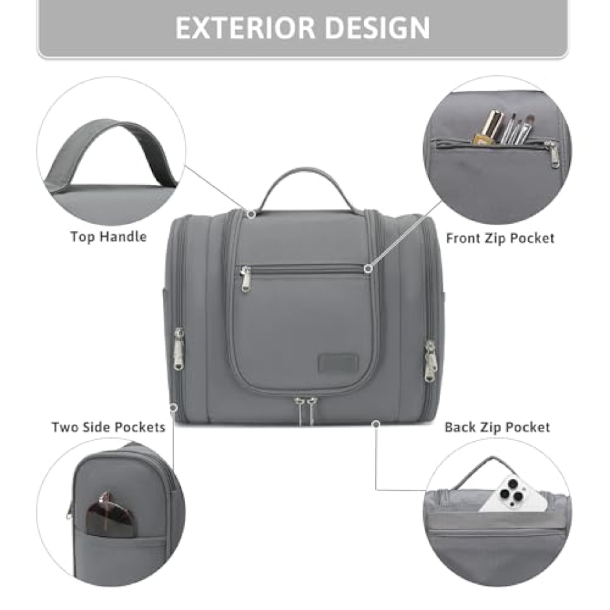 Hanging Toiletry Bag for Women, Large Makeup Organizer