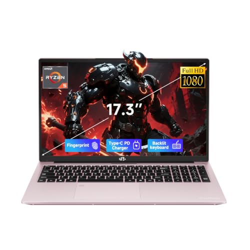 Image of NIMO 17.3 inch AI Ready Laptop, AMD Ryzen 5 6-Core, 64GB DDR5 RAM, 1TB SSD | (Beat Ryzen 7 7730U up to 4.5GHz) Radeon 660M, 100W Fast PD & backlit keyboard for office work & multitasking, 2-Yr Warranty