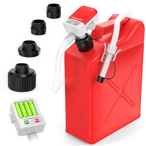 Luney Automatic Portable Fuel Transfer Pump with Auto-Stop, 3.2 GPM, 51'' Hose, Gas Can Pump Battery Powered with 4 Adapters & Overfill Protection, Fuel Gas Pump for Gas Can for Oil, Diesel, Gasoline