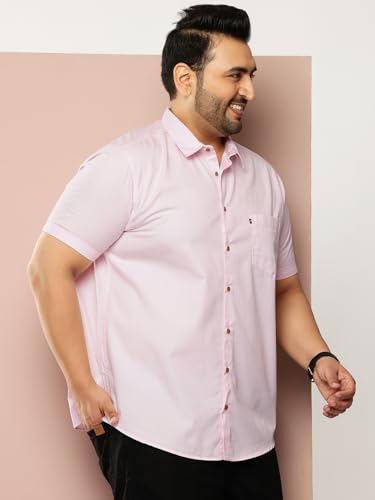 Image of Thomas Scott Men's Premium Slim Fit Casual Shirt | 100% Cotton Twill | Short Sleeves | Spread Collar | Solid Smart Casual Shirt for Men